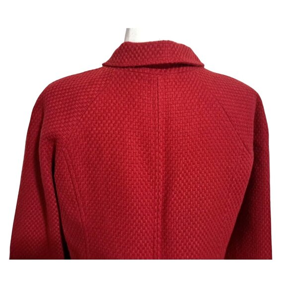 Vintage Classic Red Briggs New York Wool Blend Textured Blazer Jacket Size 10 - Picture 6 of 10